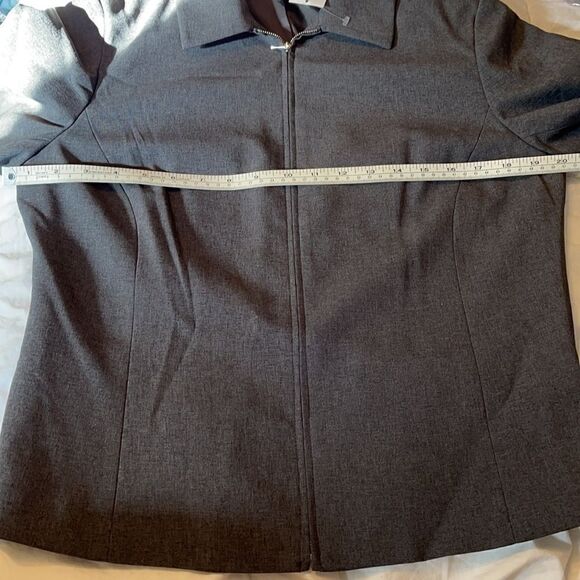 New York & company NWT NEW blazer jacket coat grey gray sz 10 zip front collar - Picture 11 of 14